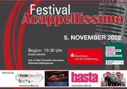Festival Acappellissimo - Online-Vorverkauf beendet - Restkarten verfügbar